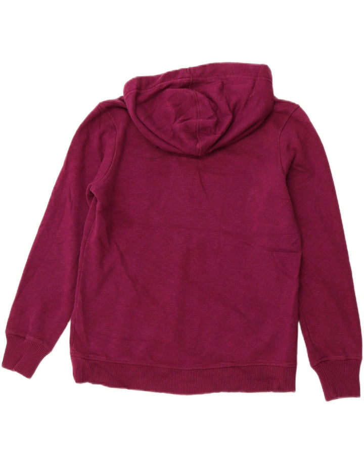 EDDIE BAUER Suéter feminino com capuz e gola pequena com botão Reino Unido 14 médio roxo