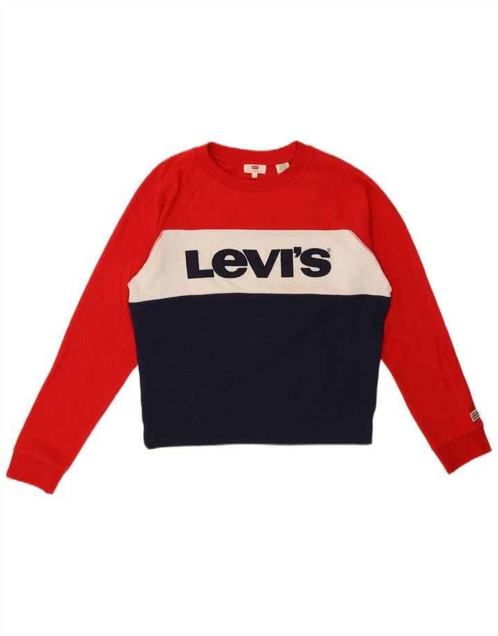 LEVI'S moletom feminino oversized jumper UK 10 pequeno multicolorido