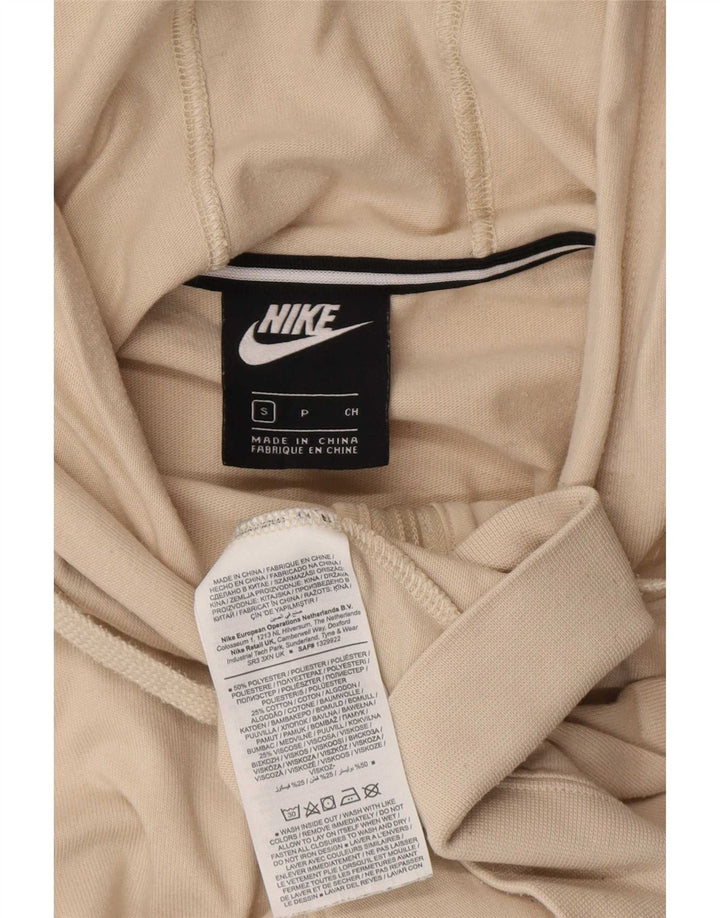 Suéter Nike feminino com capuz e zíper grande UK 10 pequeno poliéster bege