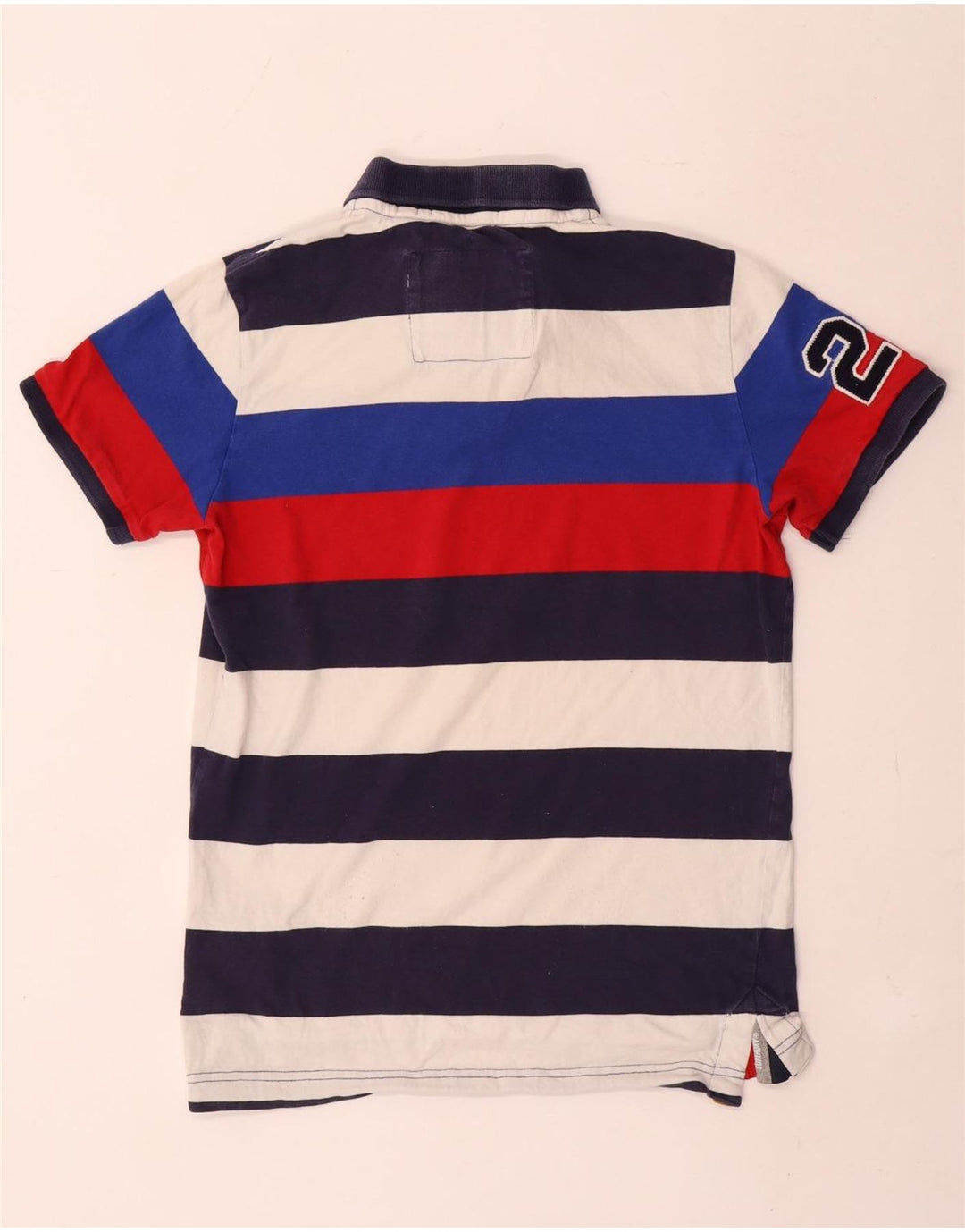 Superdry Camisa polo masculina gráfica média algodão listrado multicolorido