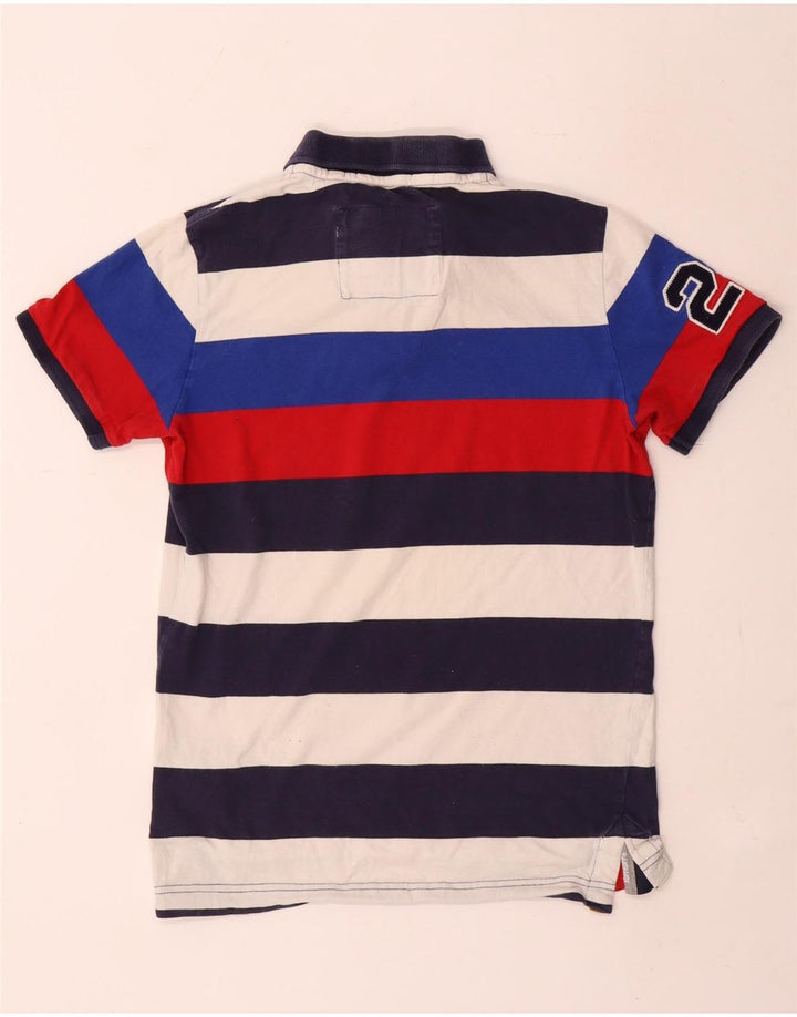 Superdry Camisa polo masculina gráfica média algodão listrado multicolorido