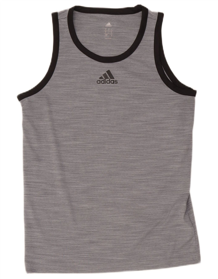 Colete masculino Adidas pequeno poliéster manchado cinza