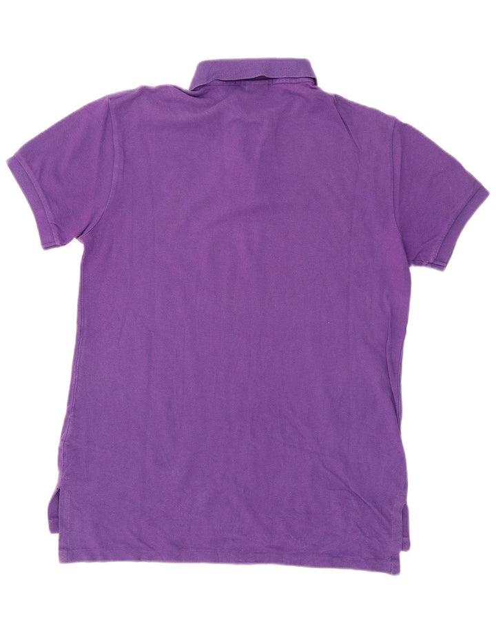 POLO RALPH LAUREN Camisa polo masculina de ajuste personalizado de algodão roxo médio