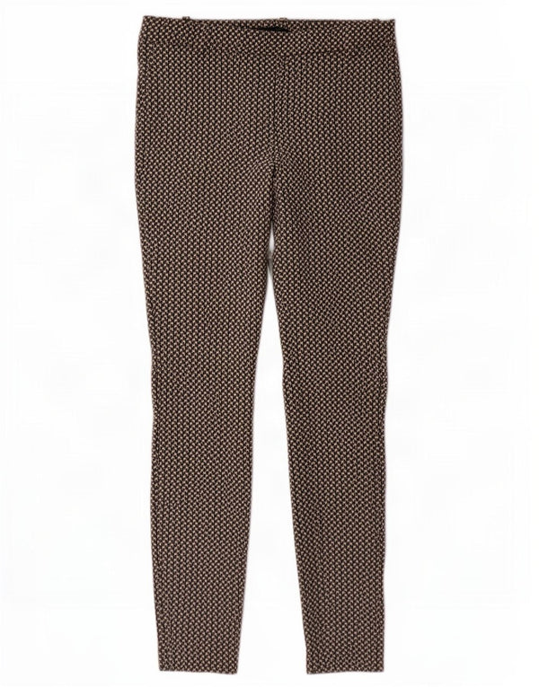 Calça feminina casual skinny Zara pequena W26 L29 cinza houndstooth poliéster