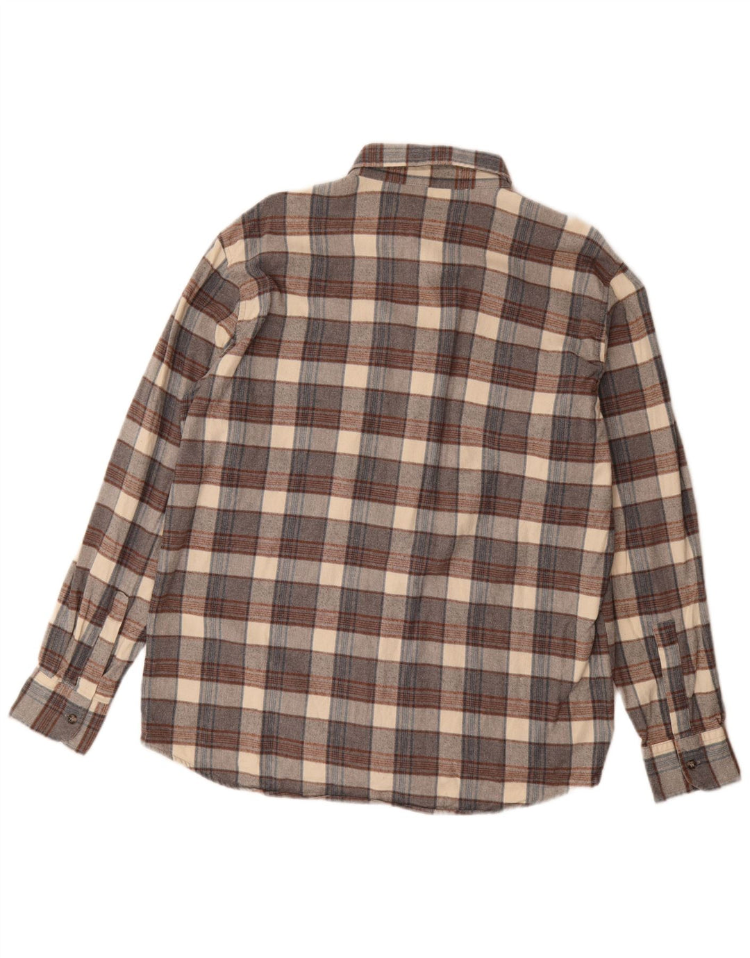 Camisa masculina de flanela Sea Barrier grande algodão xadrez cinza