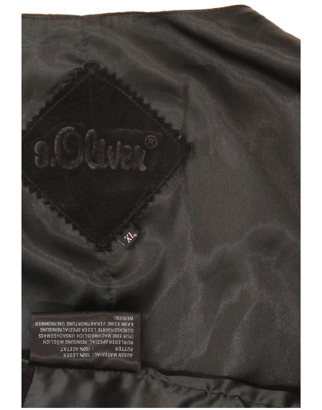 Colete masculino de camurça S.OLIVER XL couro preto