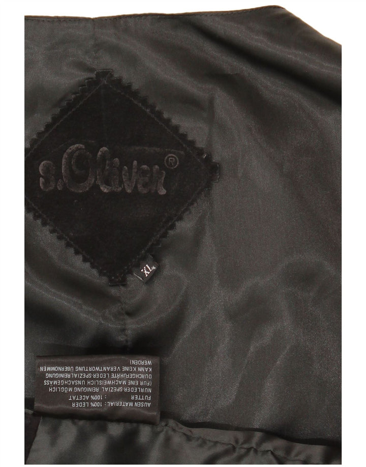 Colete masculino de camurça S.OLIVER XL couro preto