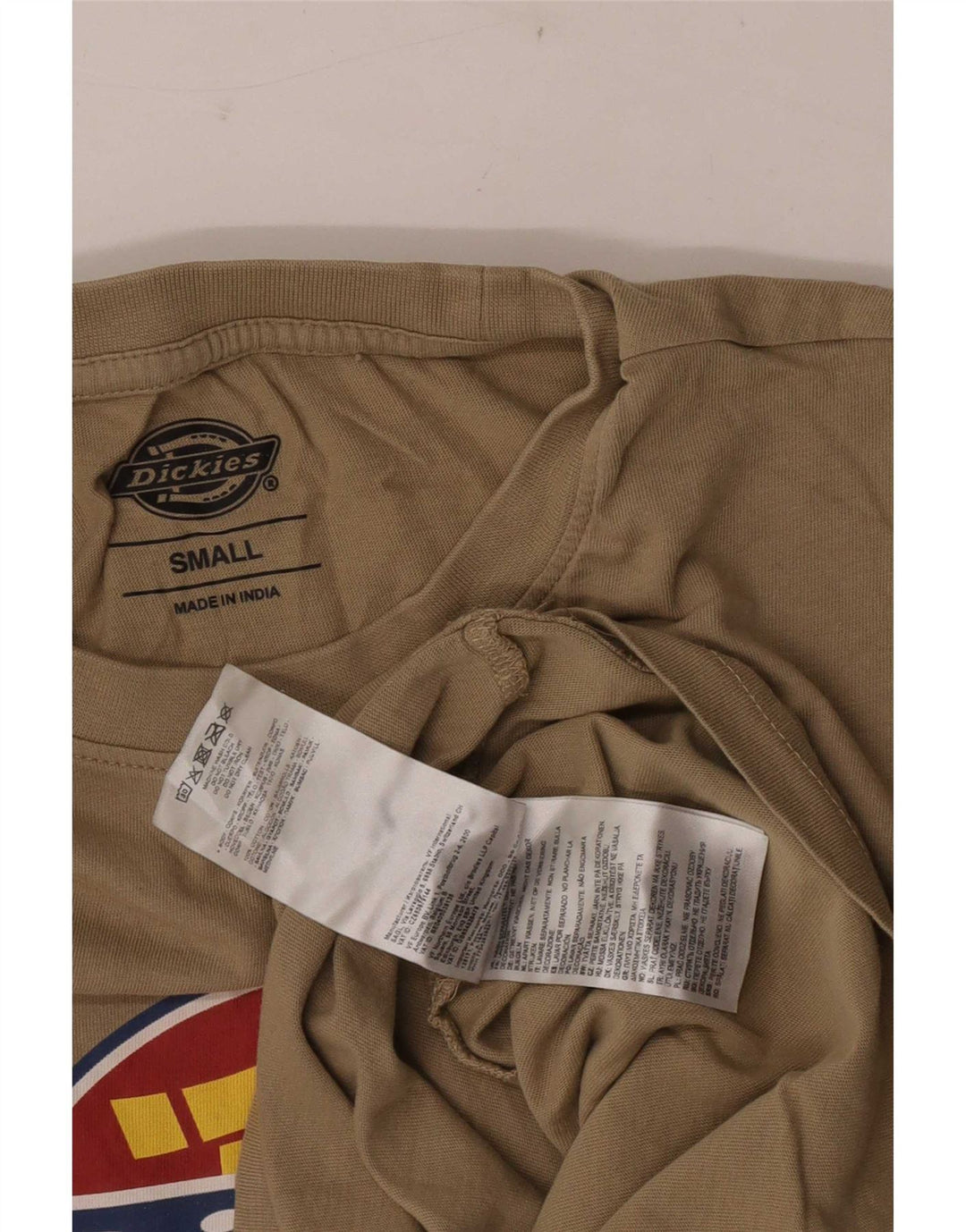 Camiseta gráfica masculina Dickies Top pequeno algodão bege