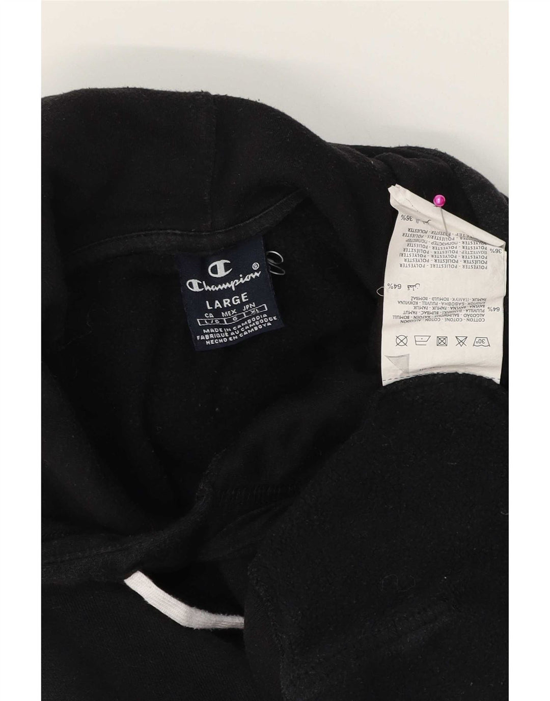 Jumper masculino com capuz Champion grande algodão preto