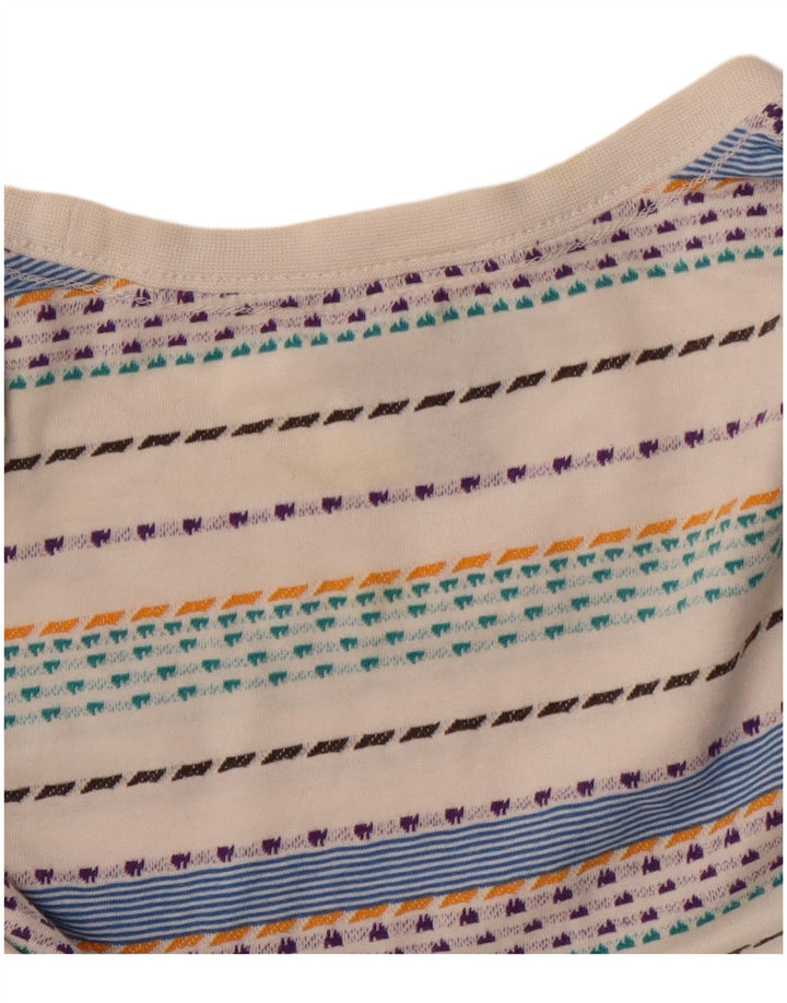 Camiseta masculina Patagonia Top médio de algodão listrado branco