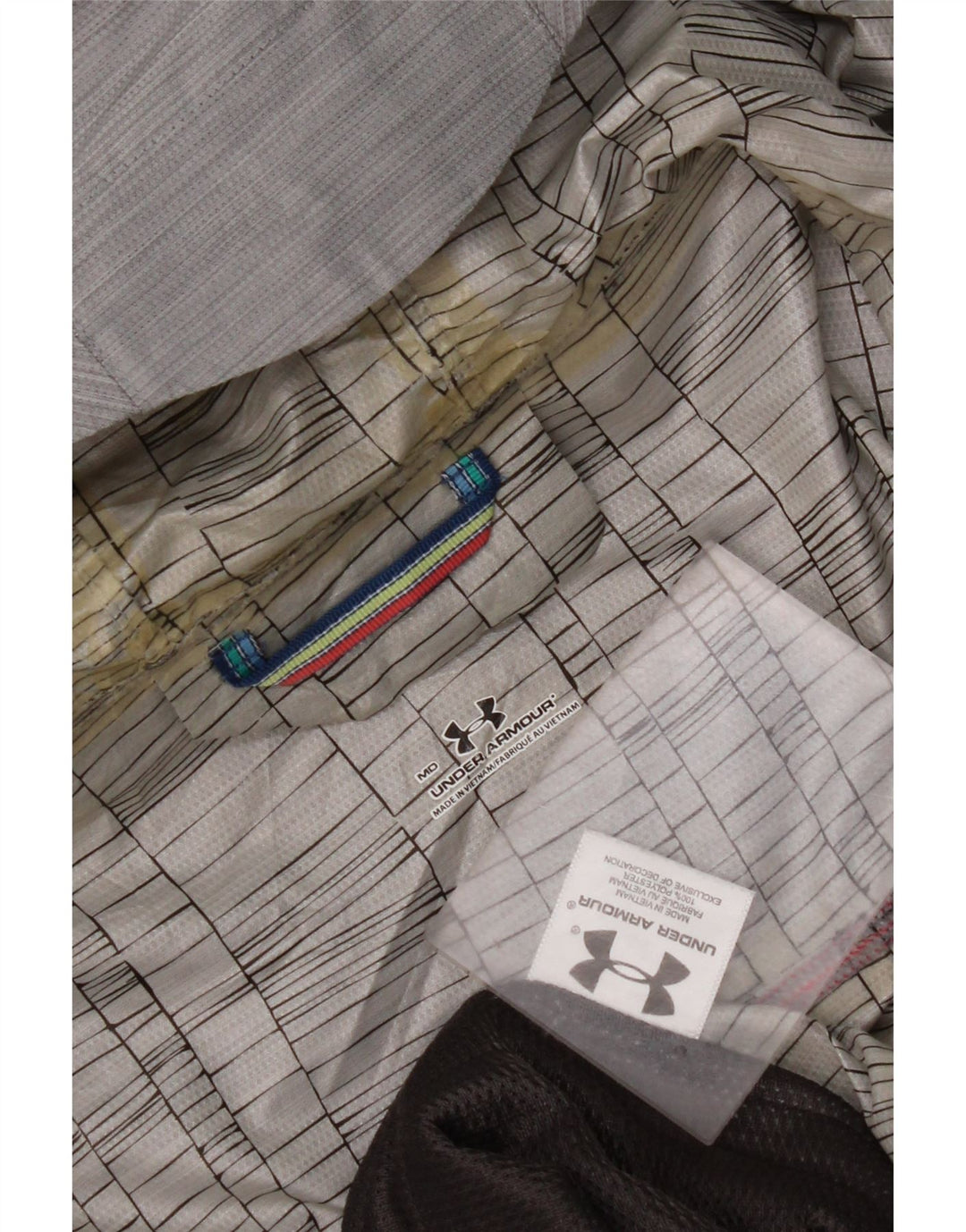 Jaqueta de chuva masculina com capuz UNDER ARMOUR UK 38 poliéster cinza médio