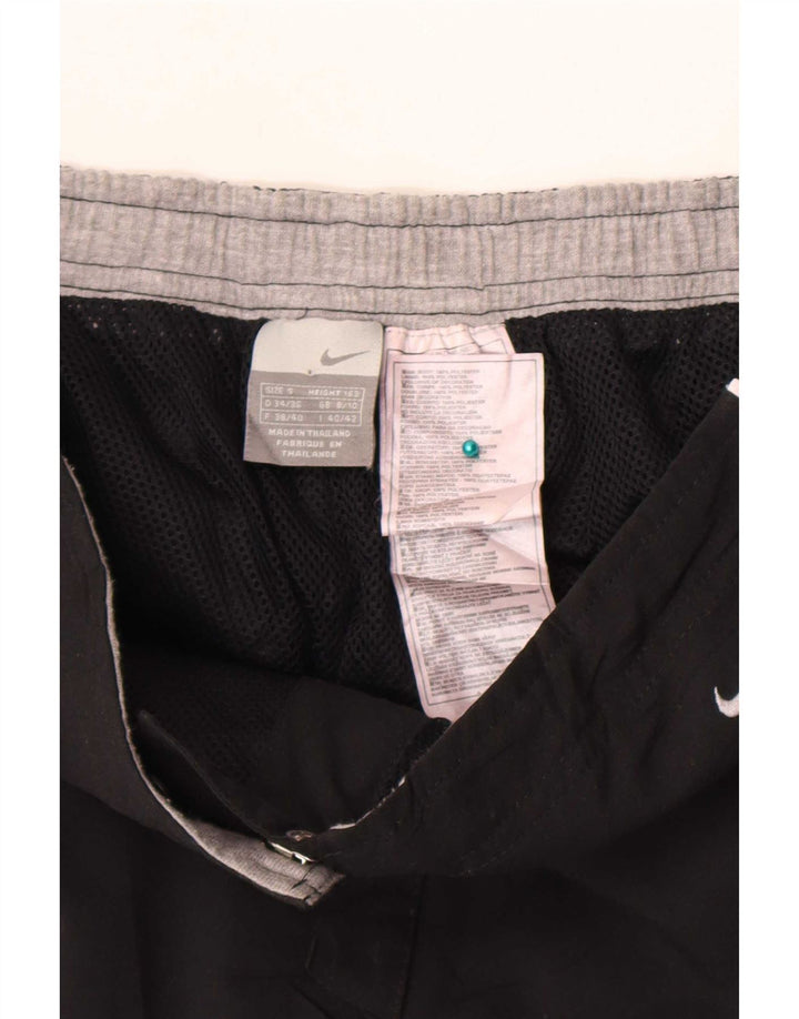 Bermuda esportiva feminina Nike UK 8/10 pequena listrada preta de poliéster