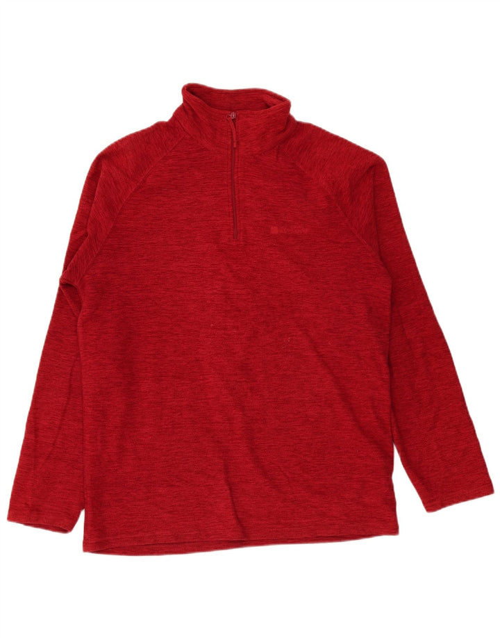 Mountain Warehouse Mens Zip Neck Fleece Jumper Poliéster manchado vermelho médio