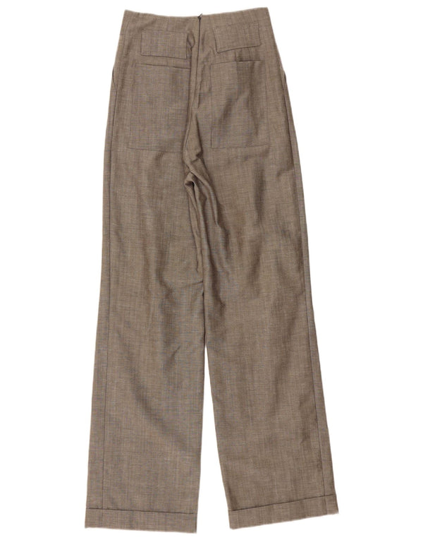 Calça feminina vintage cintura alta perna larga W27 L31 cinza