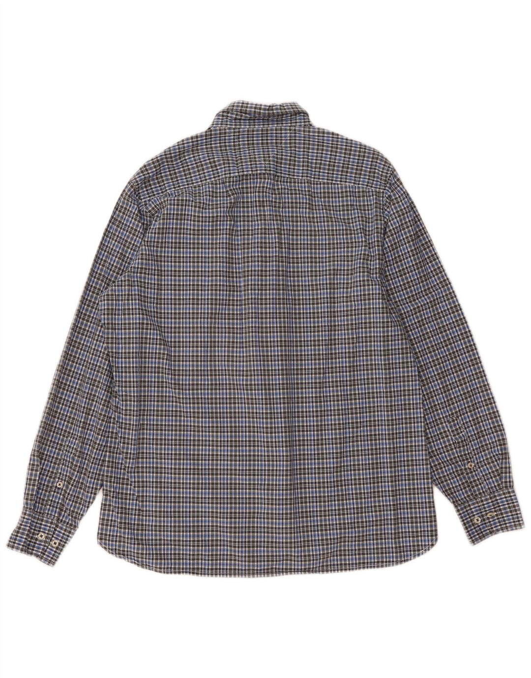 Camisa masculina Tommy Hilfiger Custom Fit grande algodão xadrez azul