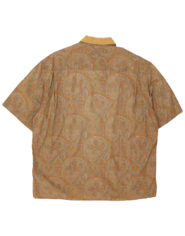 Camisa polo masculina de manga curta Gran Sasso grande marrom paisley