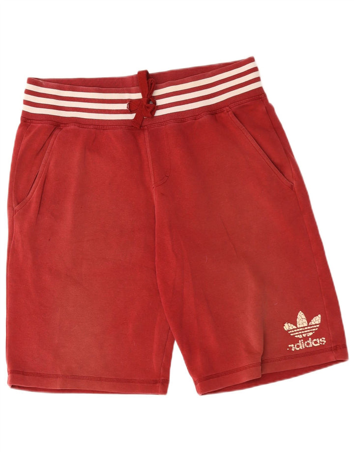 ADIDAS Mens Sport Shorts Médio Algodão Vermelho