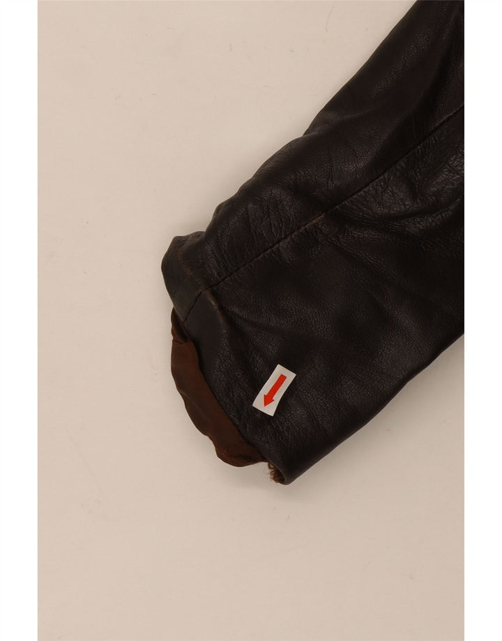 Jaqueta de couro masculina vintage UK 38 marrom médio
