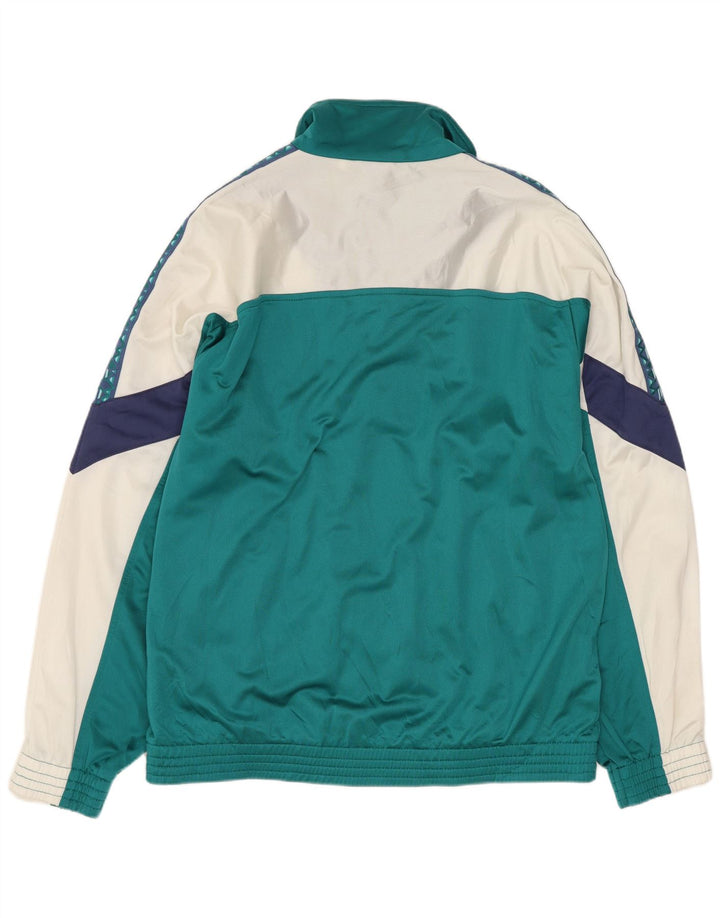 Jaqueta masculina de treino LOTTO Reino Unido 40/42 grande bloco colorido turquesa