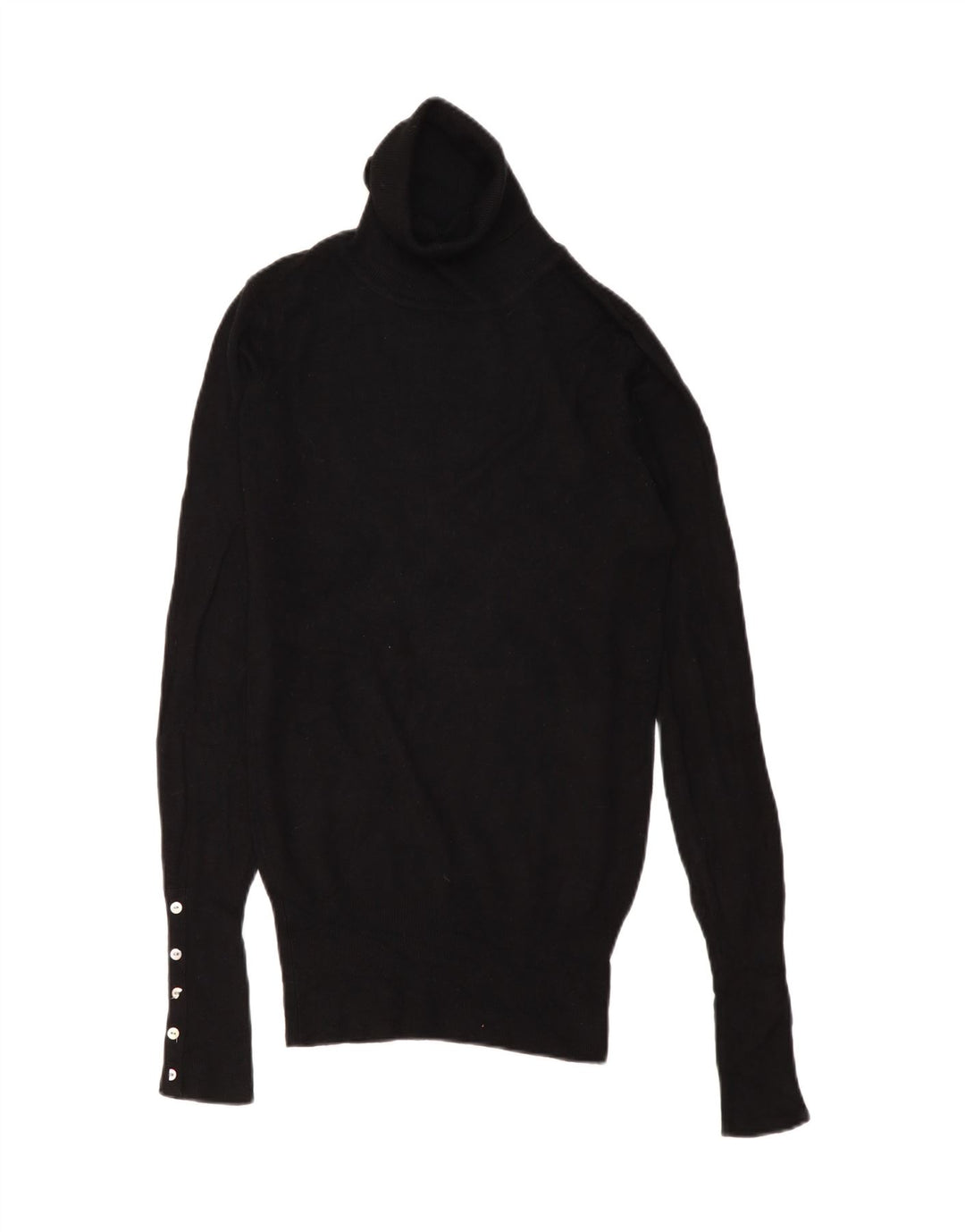Suéter feminino Zara com gola redonda, Reino Unido 10 pequeno rayon preto