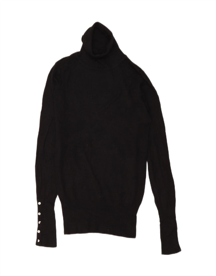 Suéter feminino Zara com gola redonda, Reino Unido 10 pequeno rayon preto