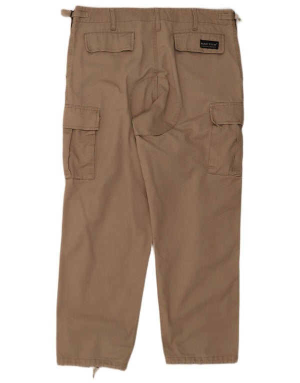 Calça cargo reta masculina vintage W38 L30 bege