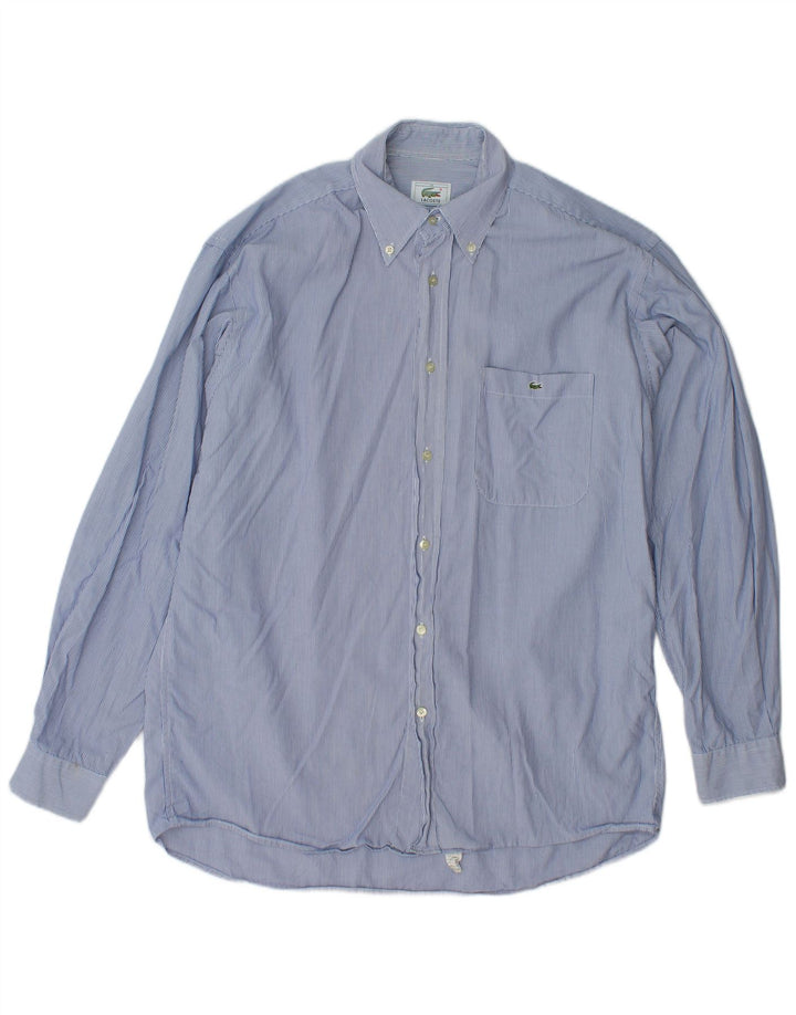 Camisa masculina LACOSTE tamanho 39 risca de giz azul médio