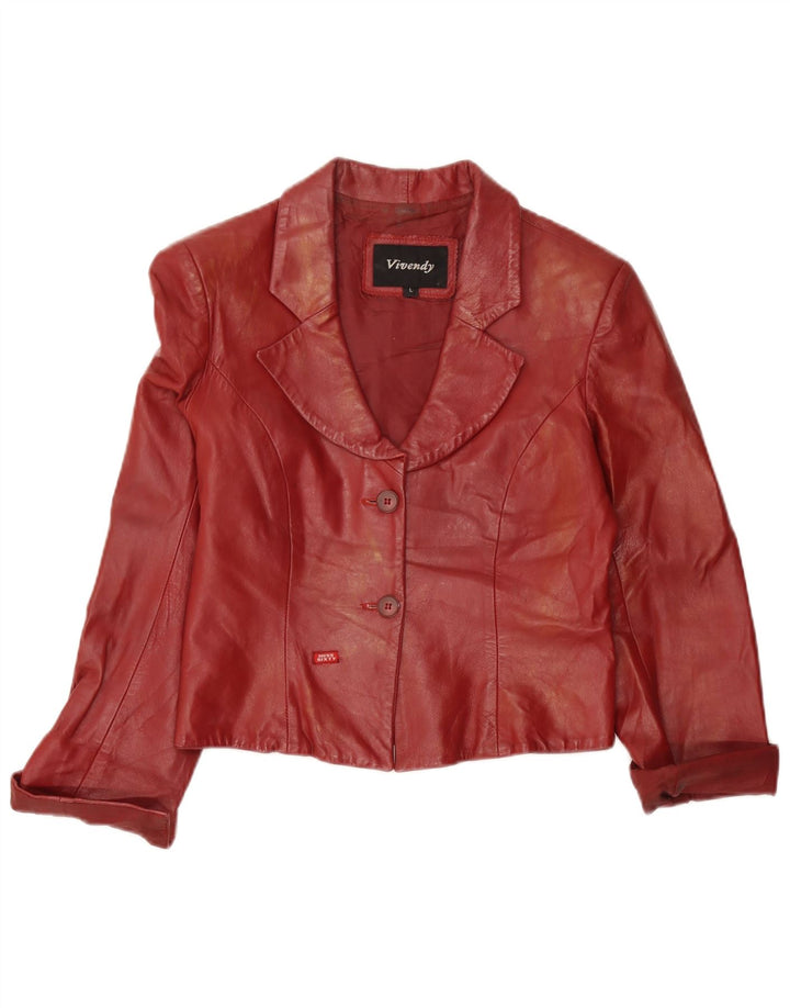 Jaqueta Blazer Feminina Viventy Crop 2 Botões Reino Unido 14 Grande Borgonha