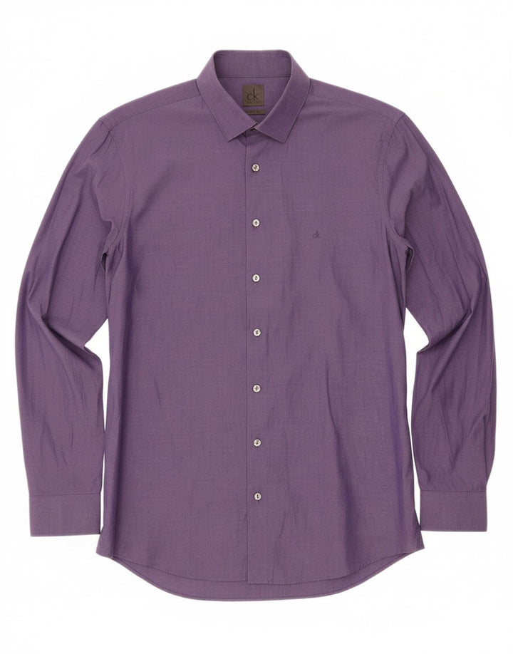 Camisa masculina CALVIN KLEIN Slim Fit grande algodão roxo