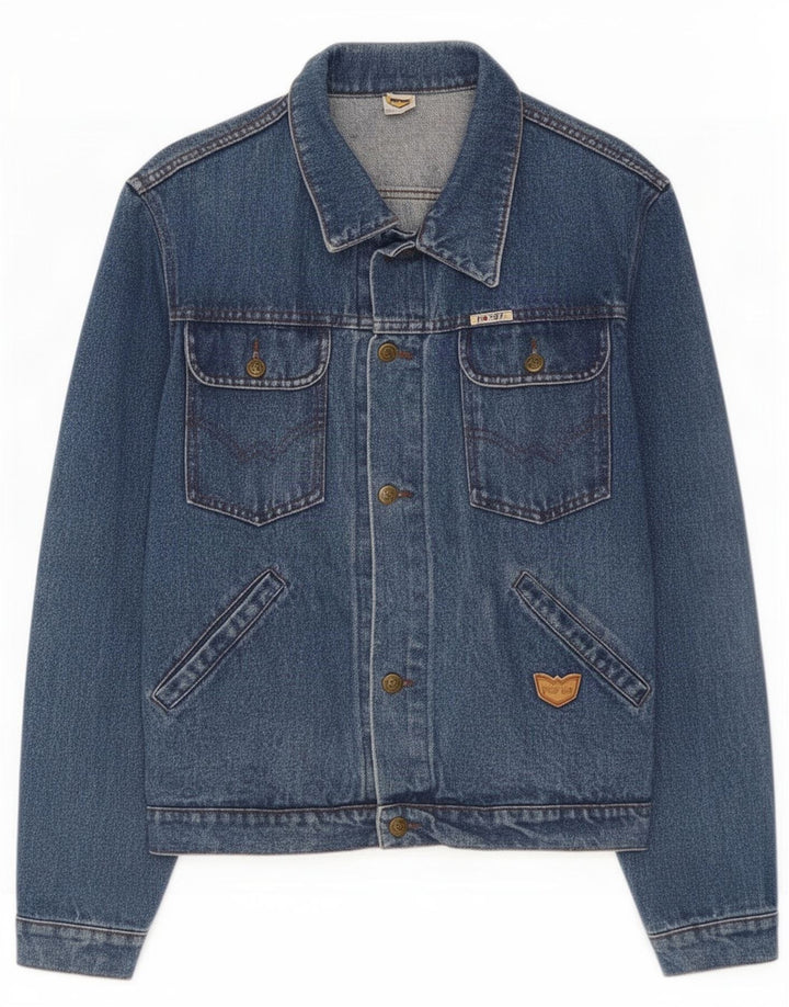 Jaqueta jeans masculina POP 84 Reino Unido 40 algodão azul grande
