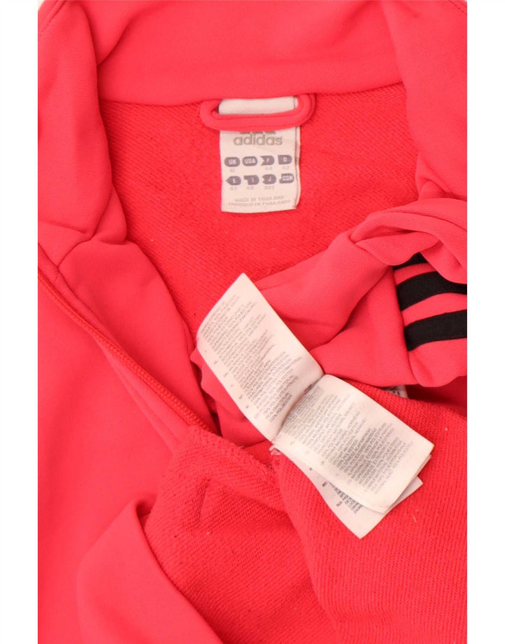 Adidas Womens Tracksuit Top Jacket UK 16 Grande Rosa Poliéster