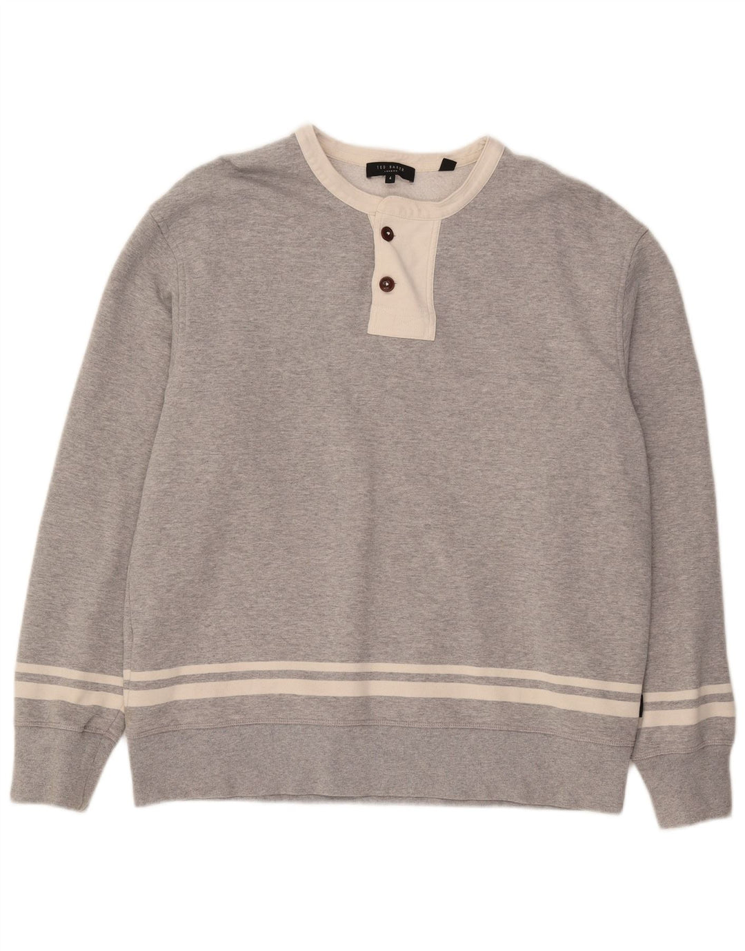 Moletom masculino TED BAKER tamanho 4 grande cinza colorblock algodão