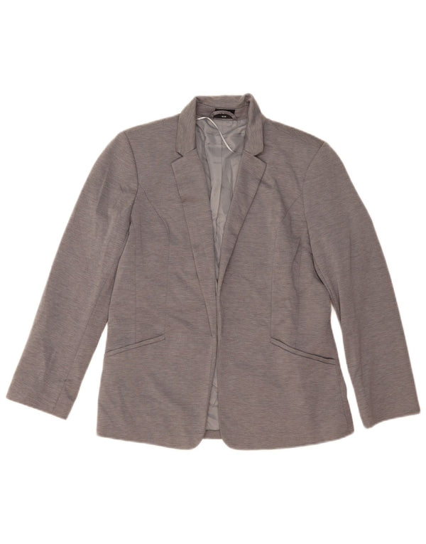 Jaqueta blazer aberta feminina Oasis UK 10 poliéster listrado cinza pequeno