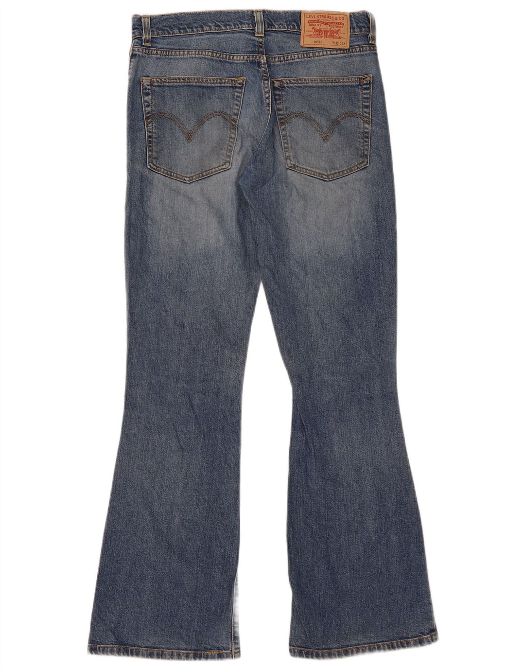 Calça jeans feminina Levi's 525 Bootcut W32 L32 azul algodão