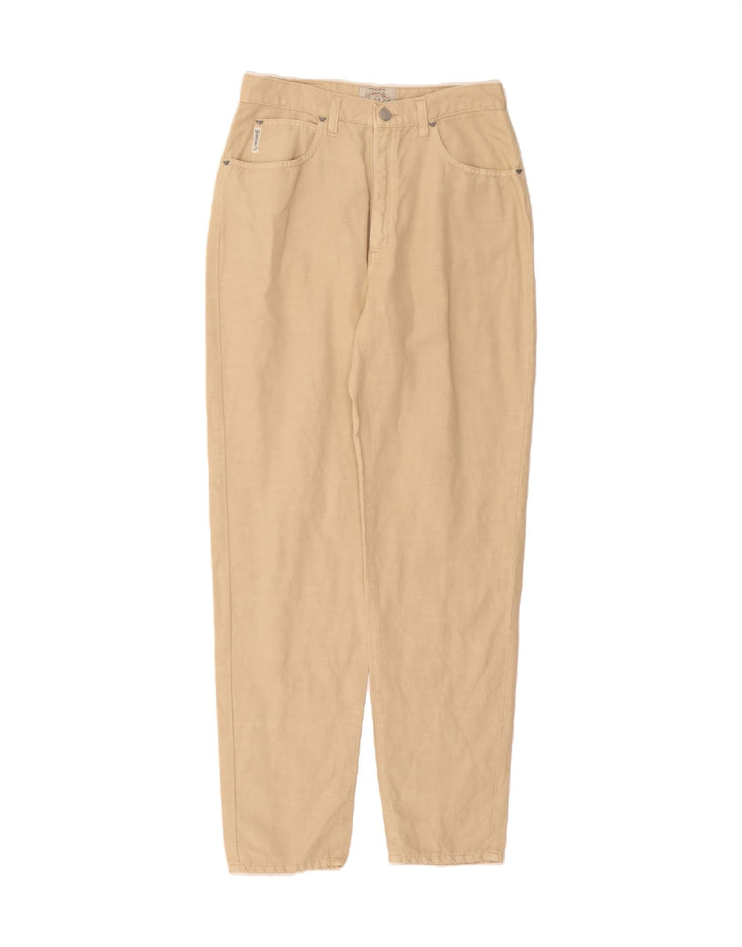 ARMANI Womens Tapered Casual Trousers W33 L31 Beige Cotton Vintage Armani and Second-Hand Armani from Messina Hembry 