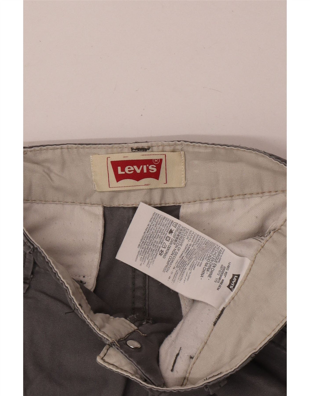 Shorts cargo masculinos Levi's 13-14 anos W27 algodão cinza