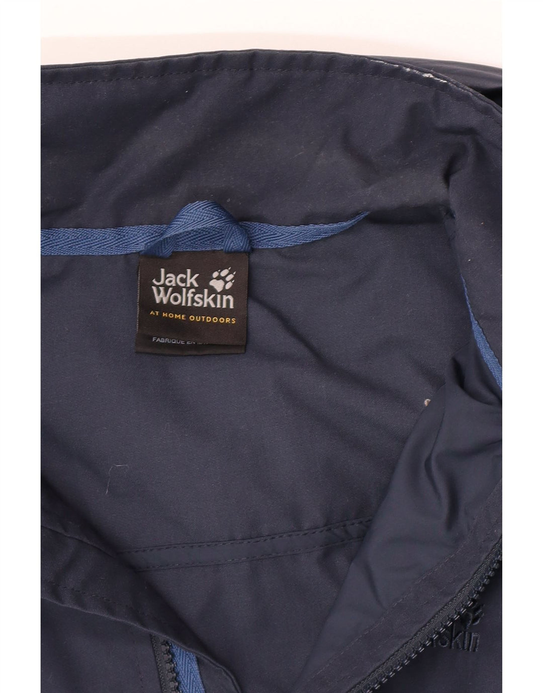 Jaqueta corta-vento feminina com capuz Jack Wolfskin Reino Unido 12 médio azul marinho