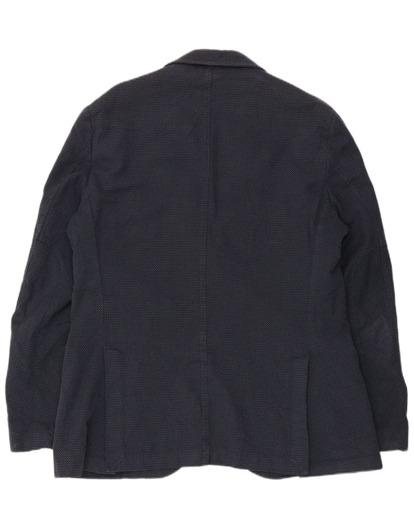 Jaqueta blazer masculina Massimo Dutti com 2 botões UE 52 grande azul marinho geométrico