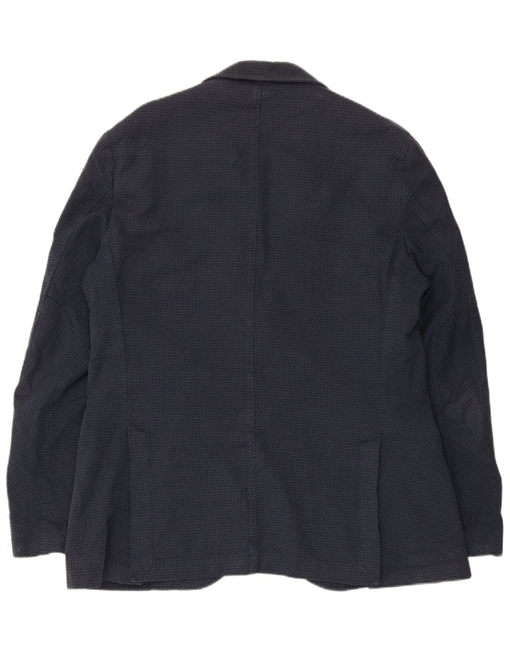 Jaqueta blazer masculina Massimo Dutti com 2 botões UE 52 grande azul marinho geométrico