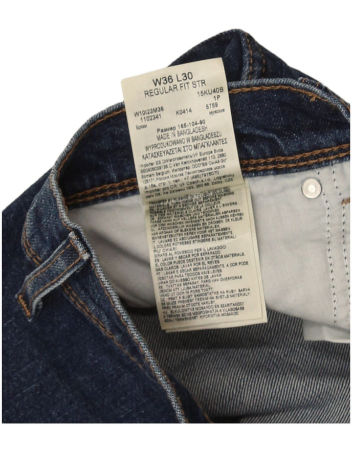 Wrangler masculino regular fit jeans reto W36 L30 algodão azul