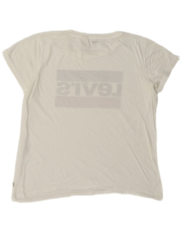 Camiseta feminina gráfica Levi's UK 14 médio branco