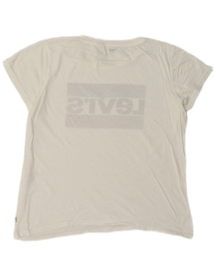 Camiseta feminina gráfica Levi's UK 14 médio branco