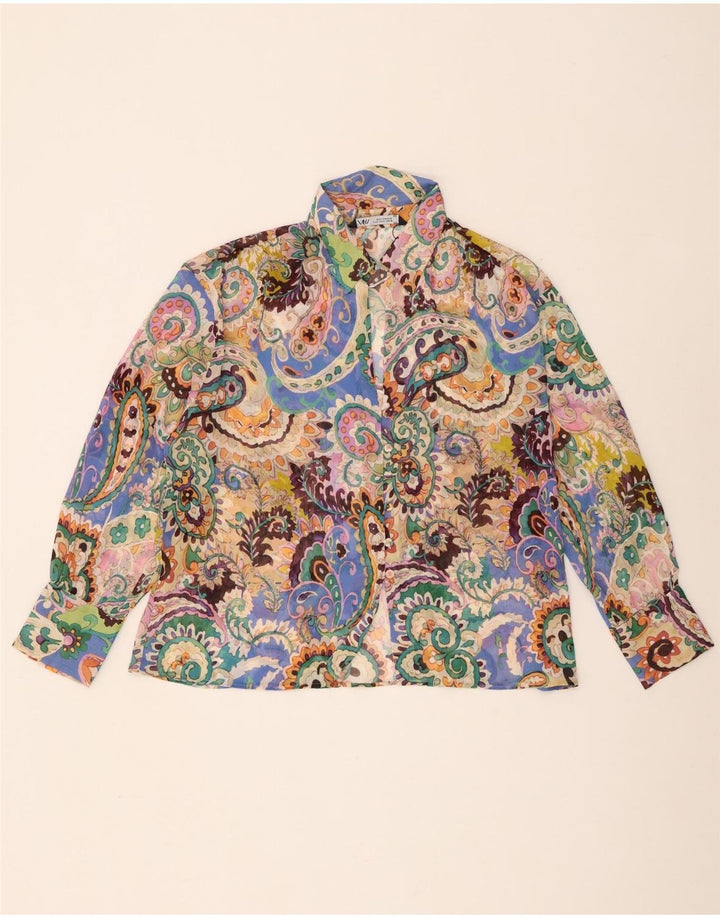 Camisa Feminina Oversized Zara Reino Unido 14 Médio Multicolorido Paisley