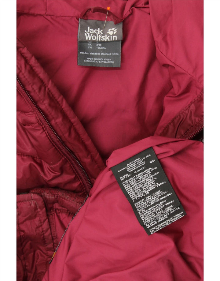 Jaqueta acolchoada feminina JACK WOLFSKIN UK 8/10 pequena cor Borgonha