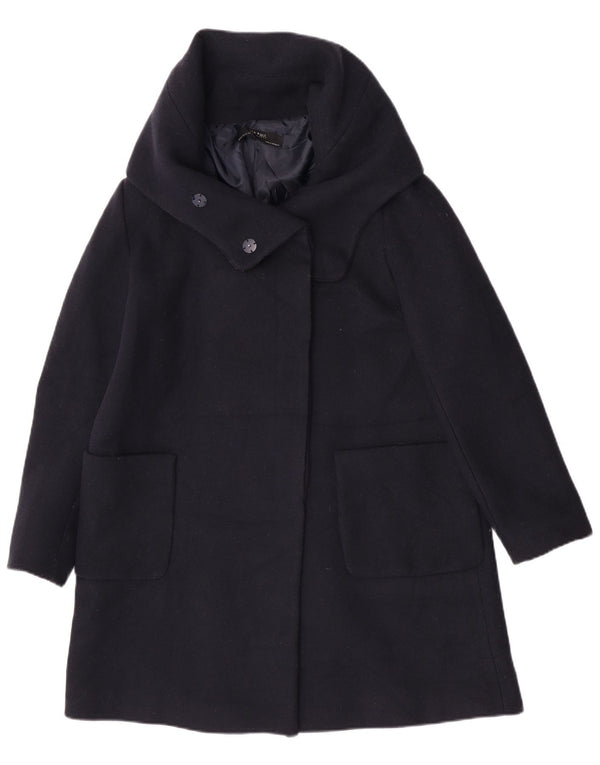 Sobretudo feminino Zara UK 18 XL azul marinho acrílico