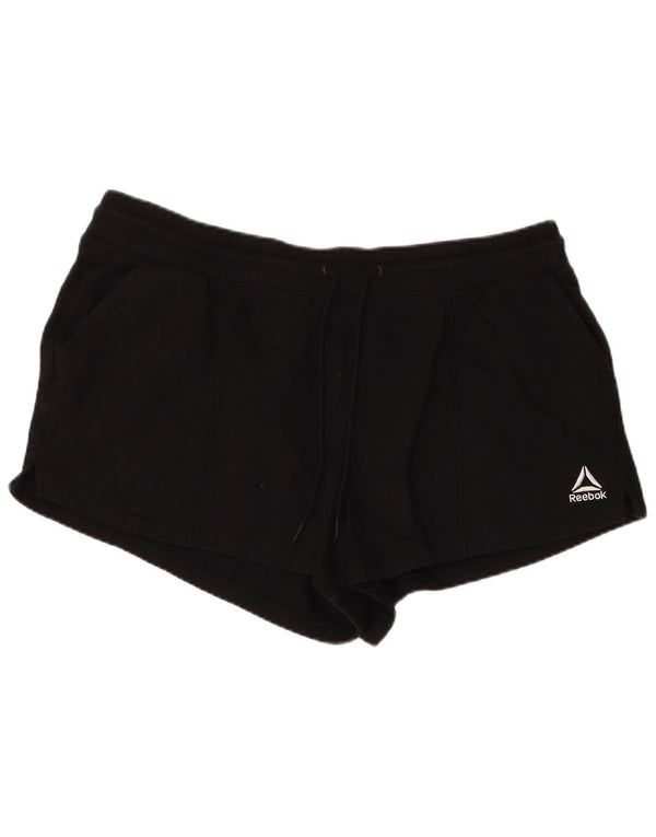 Shorts esportivos femininos Reebok UK 20 2XL algodão preto