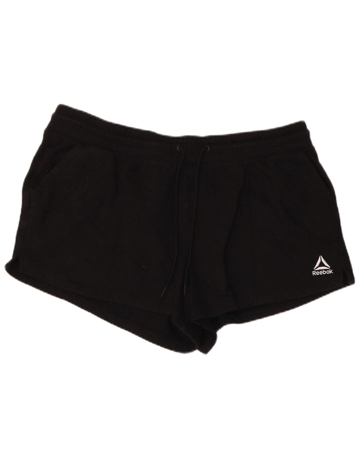 Shorts esportivos femininos Reebok UK 20 2XL algodão preto