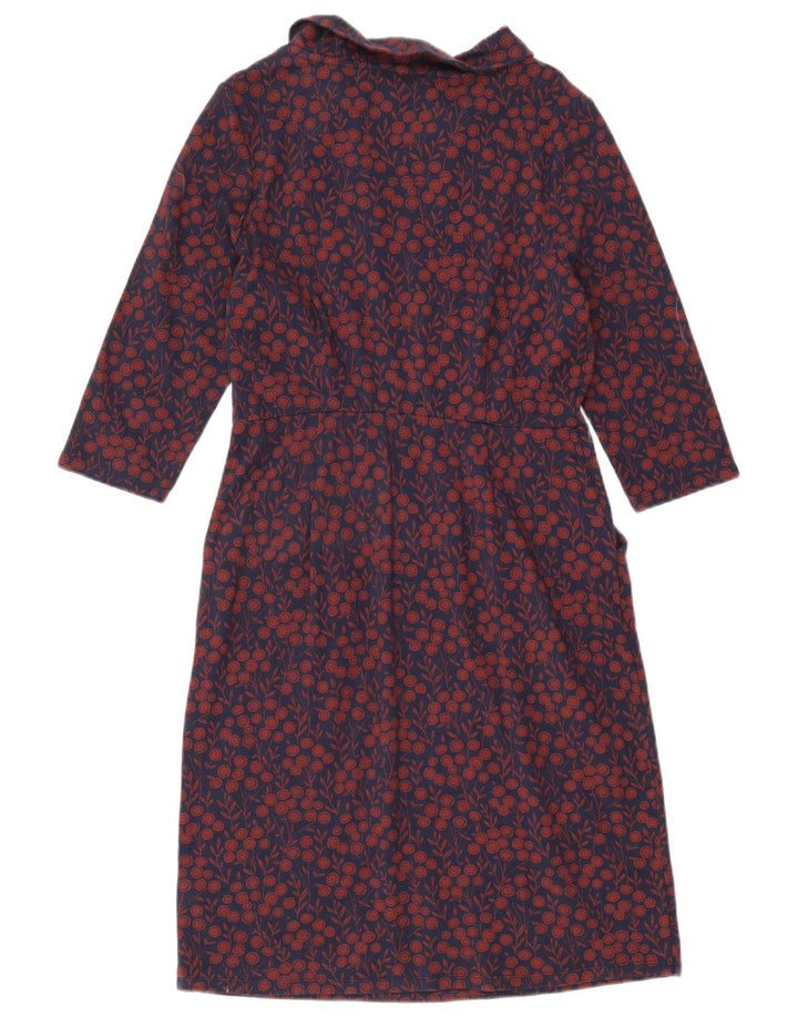 Vestido bainha feminino Seasalt Cornwall UK 14 médio azul marinho floral