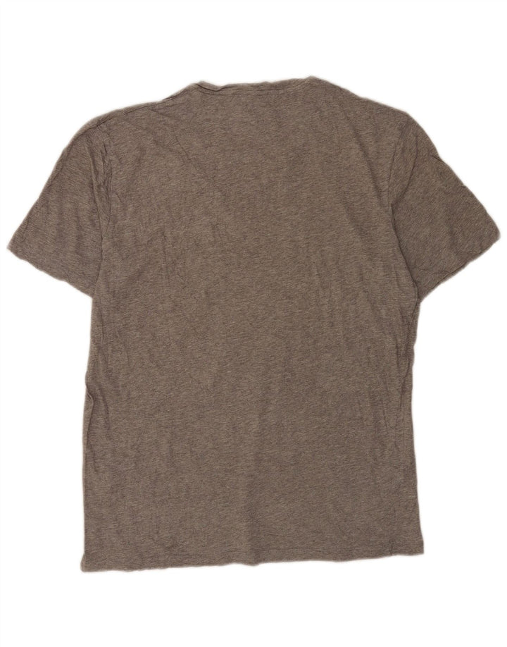 Camiseta masculina Cos Top algodão manchado cinza médio