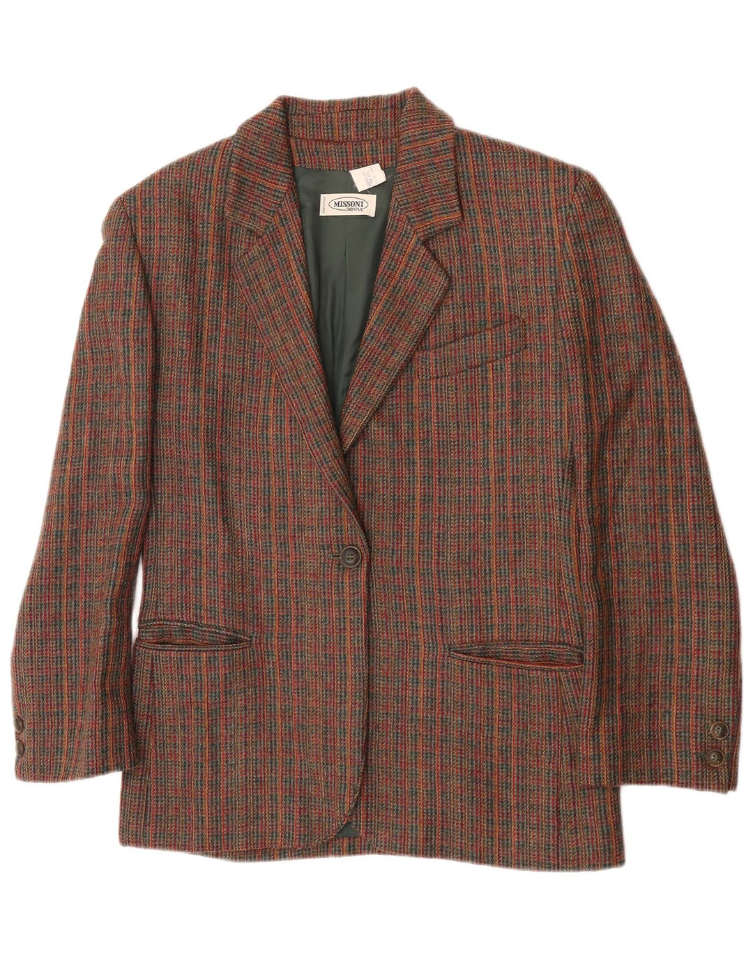 Jaqueta blazer feminina Missoni Reino Unido 12 médio listrado multicolorido clássico
